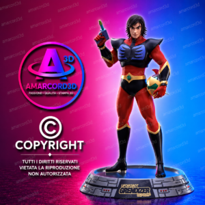 Actarus  Duke Fleed Goldrake 44 cm NO MASK Fan art action figure stampa 3d resina dipinto a mano