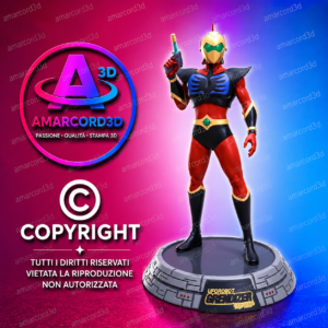 Actarus  Duke Fleed Goldrake 44 cm Fan art action figure stampa 3d resina dipinto a mano