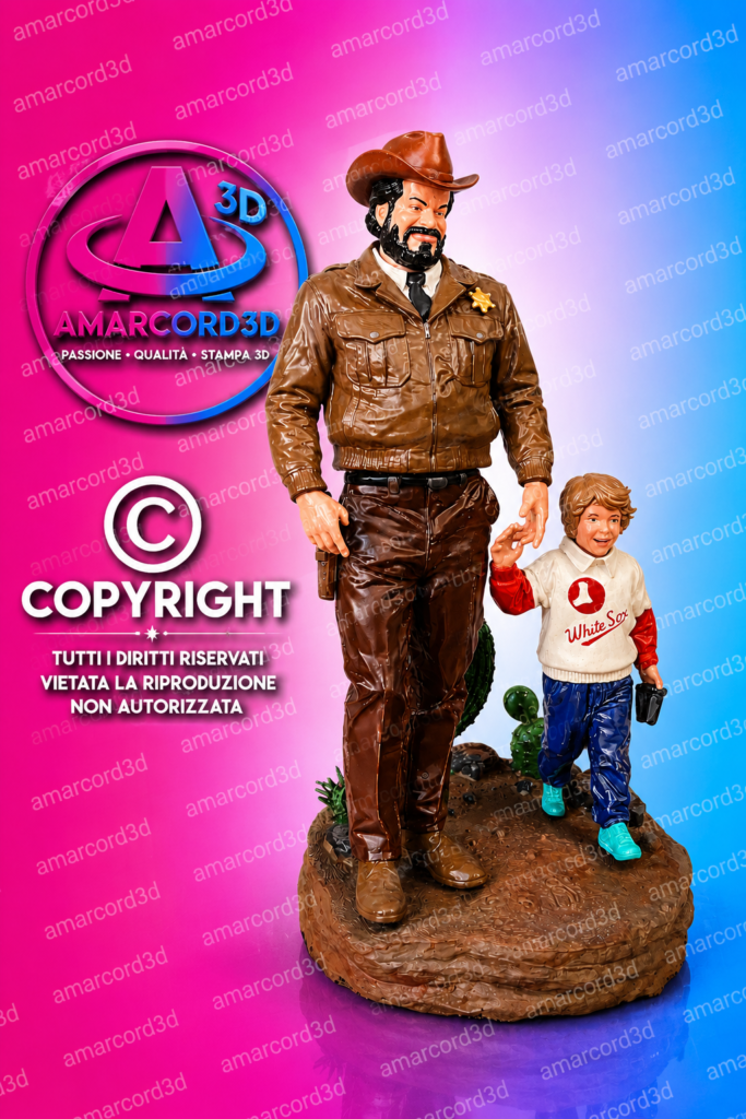 Bud Spencer Sceriffo Extraterrestre statua resina 19cm dipinto a mano - Amarcord3D