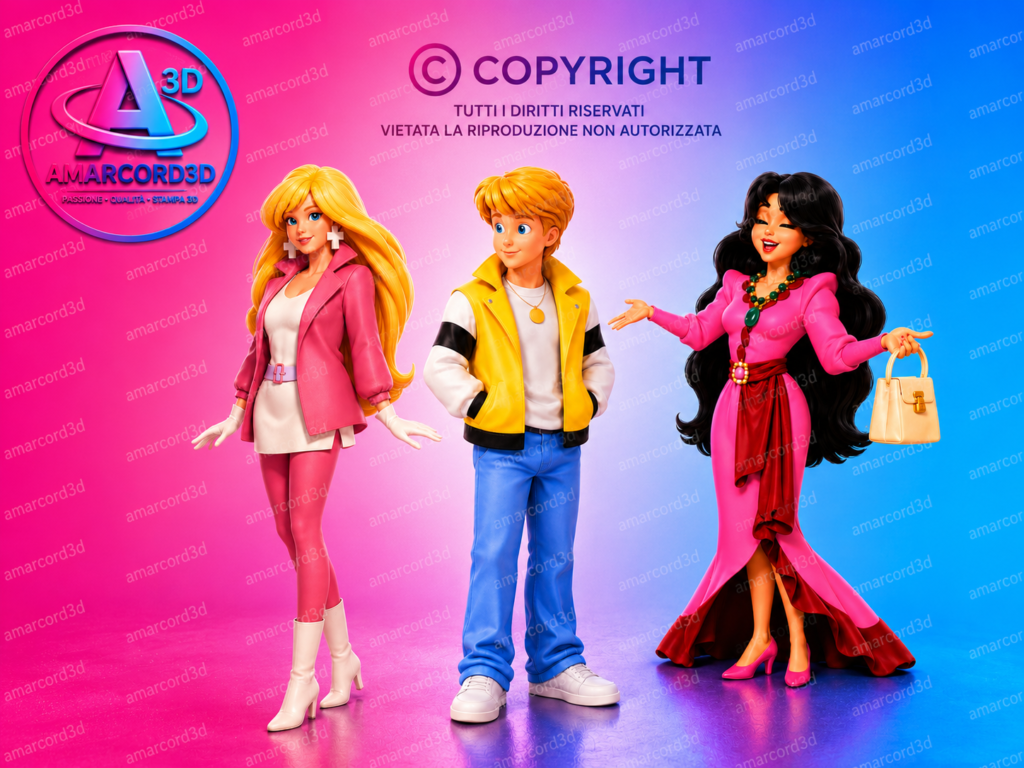 Siamo Quelli di Beverly Hills diorama statua resina 18cm dipinto a mano - Amarcord3D