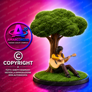 Actarus suona la chitarra 15cm Fan art action figure stampa 3d resina dipinto a mano