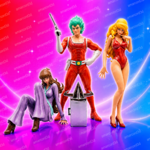 Daitarn 3 Diorama Trio figura resina 23cm dipinto a mano - Amarcord3D