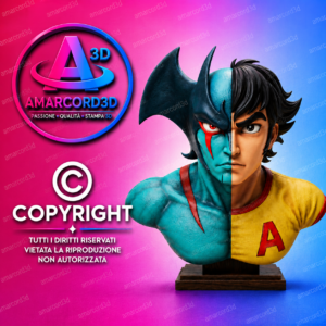 Devilman Akira busto statua resina 16cm dipinto a mano - Amarcord3D