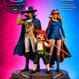 Il Tulipano Nero La Stella della Senna Diorama TRIO Fan Art Action Figure in Resina 3D Diorama 20 cm Dipinto a Mano