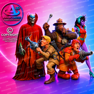 Ghostbusters Filmation diorama resina 21cm dipinto a mano - Amarcord3D