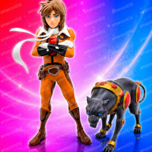 Gordian Daigo e Clint pantera robotica figura resina 18cm - Amarcord3D