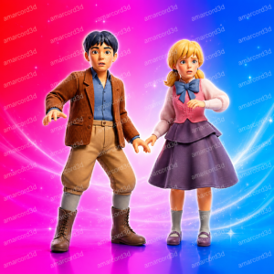 Gemelli nel Segno del Destino diorama resina dipinto a mano - Amarcord3D