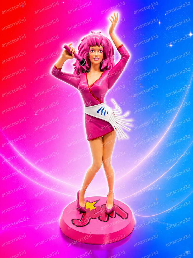 Jem and the Holograms figura resina 28cm dipinta a mano - Amarcord3D