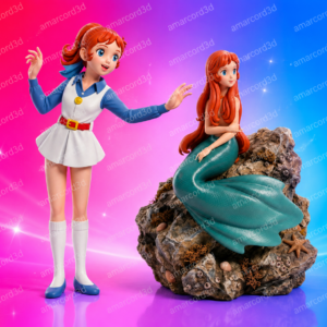 Ginny Sirenetta Una Sirenetta fra Noi figura resina 16cm dipinta a mano - Amarcord3D