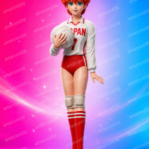 Mila e Shiro Due Cuori nella Pallavolo figura resina dipinta a mano - Amarcord3D