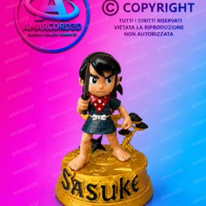 Sasuke il Piccolo Ninja figura resina 16cm dipinto a mano - Amarcord3D