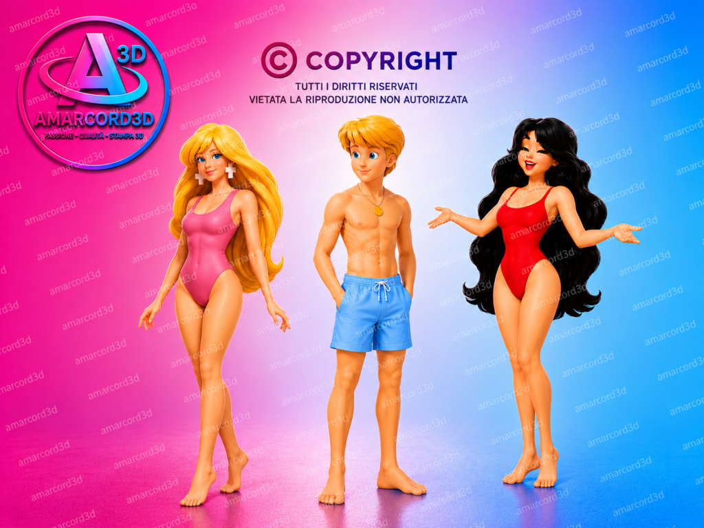 Siamo Quelli di Beverly Hills in costume statua resina 18cm dipinta a mano - Amarcord3D