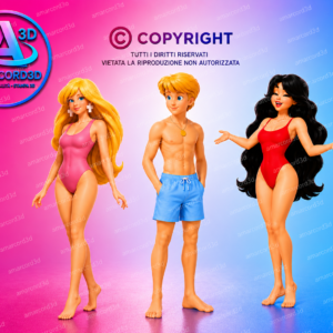 Siamo Quelli di Beverly Hills in costume statua resina 18cm dipinta a mano - Amarcord3D