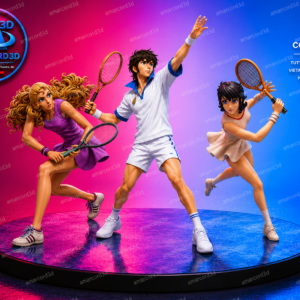 Jenny la Tennista Jeremy e Madame Butterfly DIORAMA TRIO FAN ART ACTION FIGURES Resina Stampa 3D CUSTOM Dipinta a Mano 22 cm