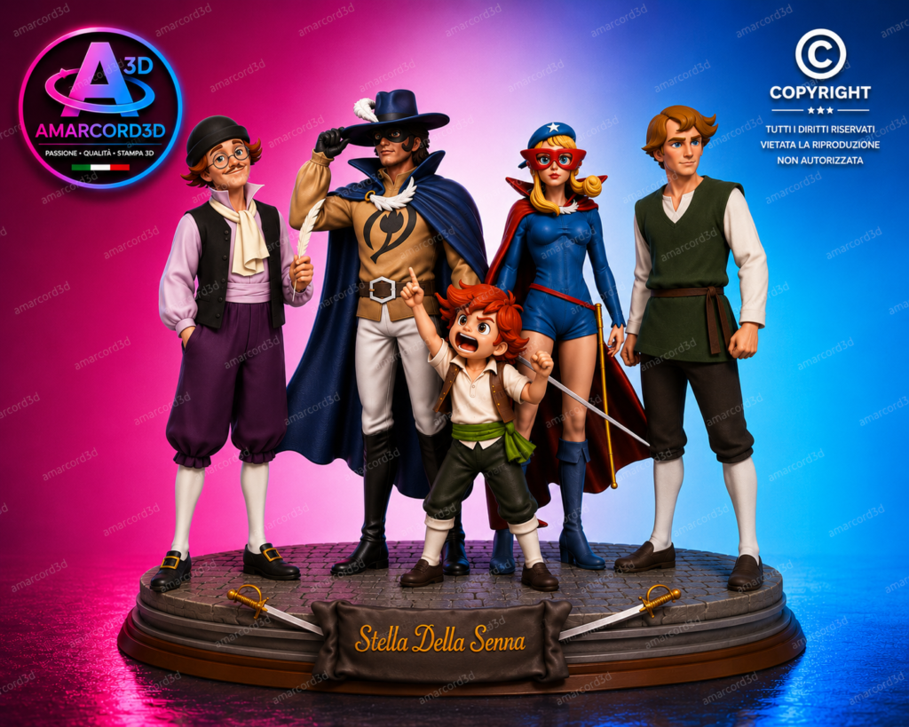 Il Tulipano Nero La Stella della Senna Super Diorama Fan Art Action Figure in Resina 3D Diorama 20 cm Dipinto a Mano
