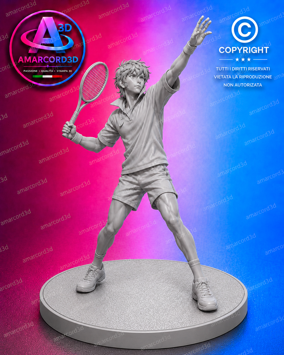 Jenny la Tennista Jeremy18 cm Grezza Non Dipinta – NO PRINT– Inspired NO COLOR - RESIN 3D