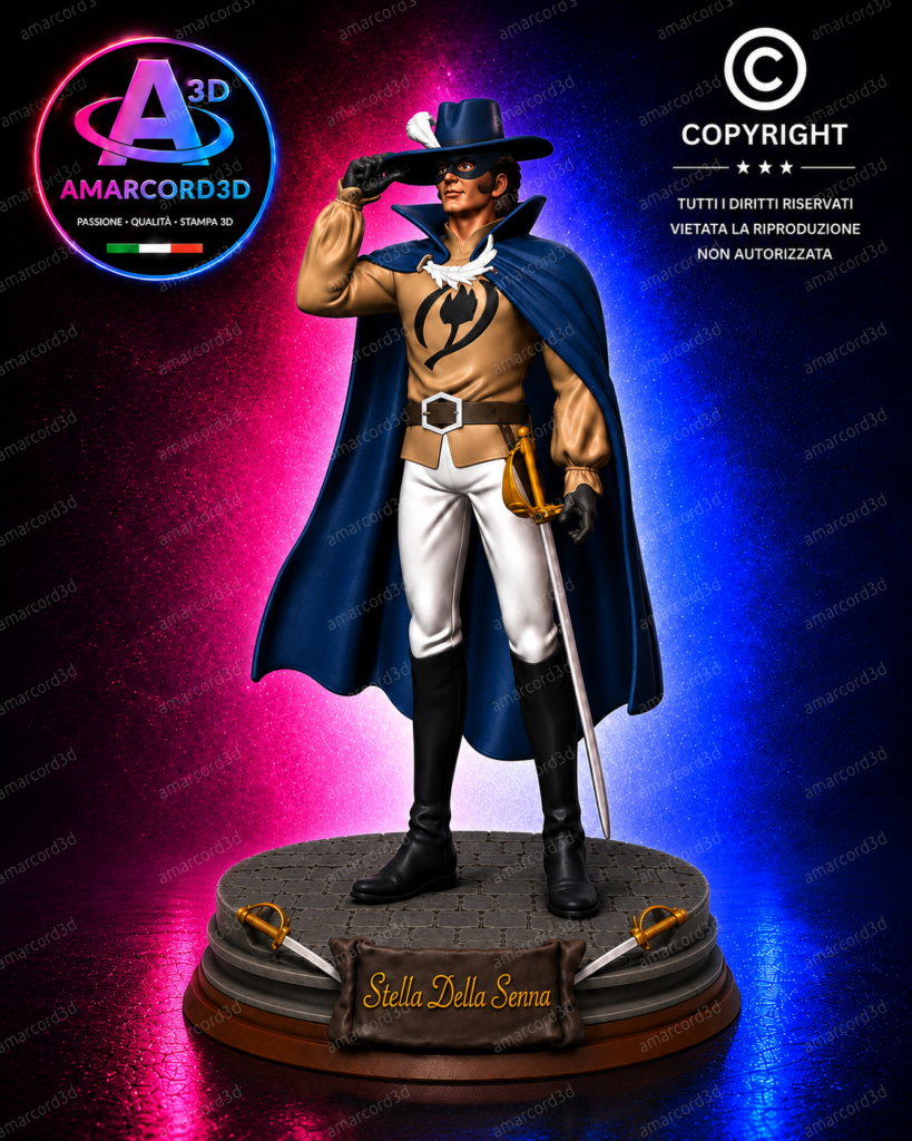 Il Tulipano Nero Robert de Vaudreuil della Senna Fan Art Action Figure in Resina 3D Diorama 18 cm Dipinto a Mano