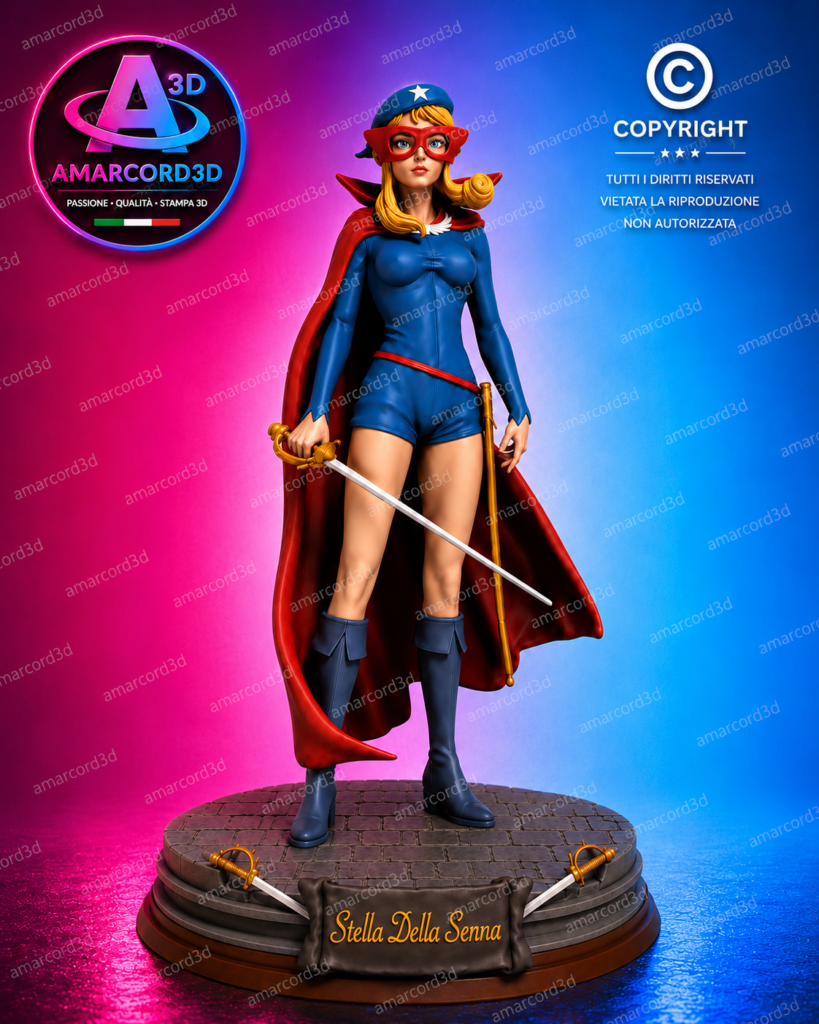 Il Tulipano Nero Simone Lorène La Stella della Senna Fan Art Action Figure in Resina 3D Diorama 18 cm Dipinto a Mano
