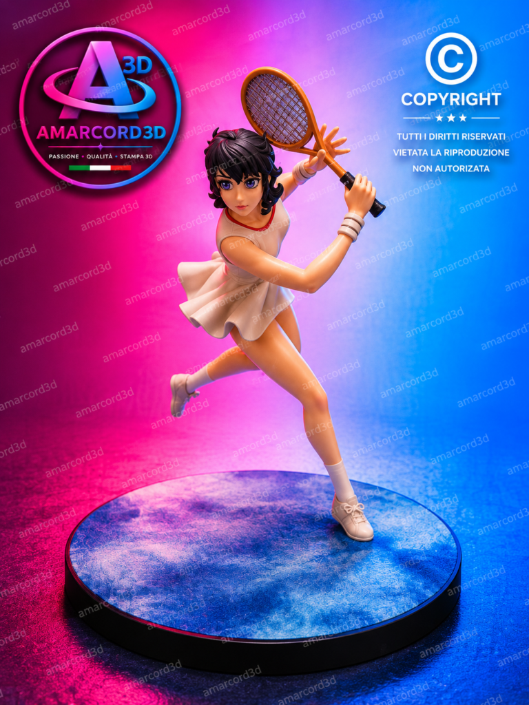 Jenny La Tennista  FAN ART ACTION FIGURES Resina Stampa 3D CUSTOM Dipinta a Mano 22 cm