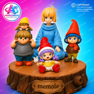 Memole Dolce Memole 16 cm Little Memole Fan Art Action Figure in Resina 3D Diorama Dipinto a Mano