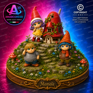 Memole Dolce Memole Little Memole Fan Art Action Figure in Resina 3D Diorama 20 cm Dipinto a Mano