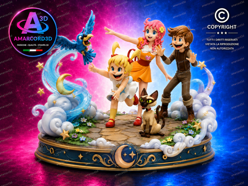bia la sfida della magia personaggi Rabi e Apo Resina 18 cm Action Figure fan art DIORAMA Resina Stampa 3D CUSTOM Dipinta a Mano