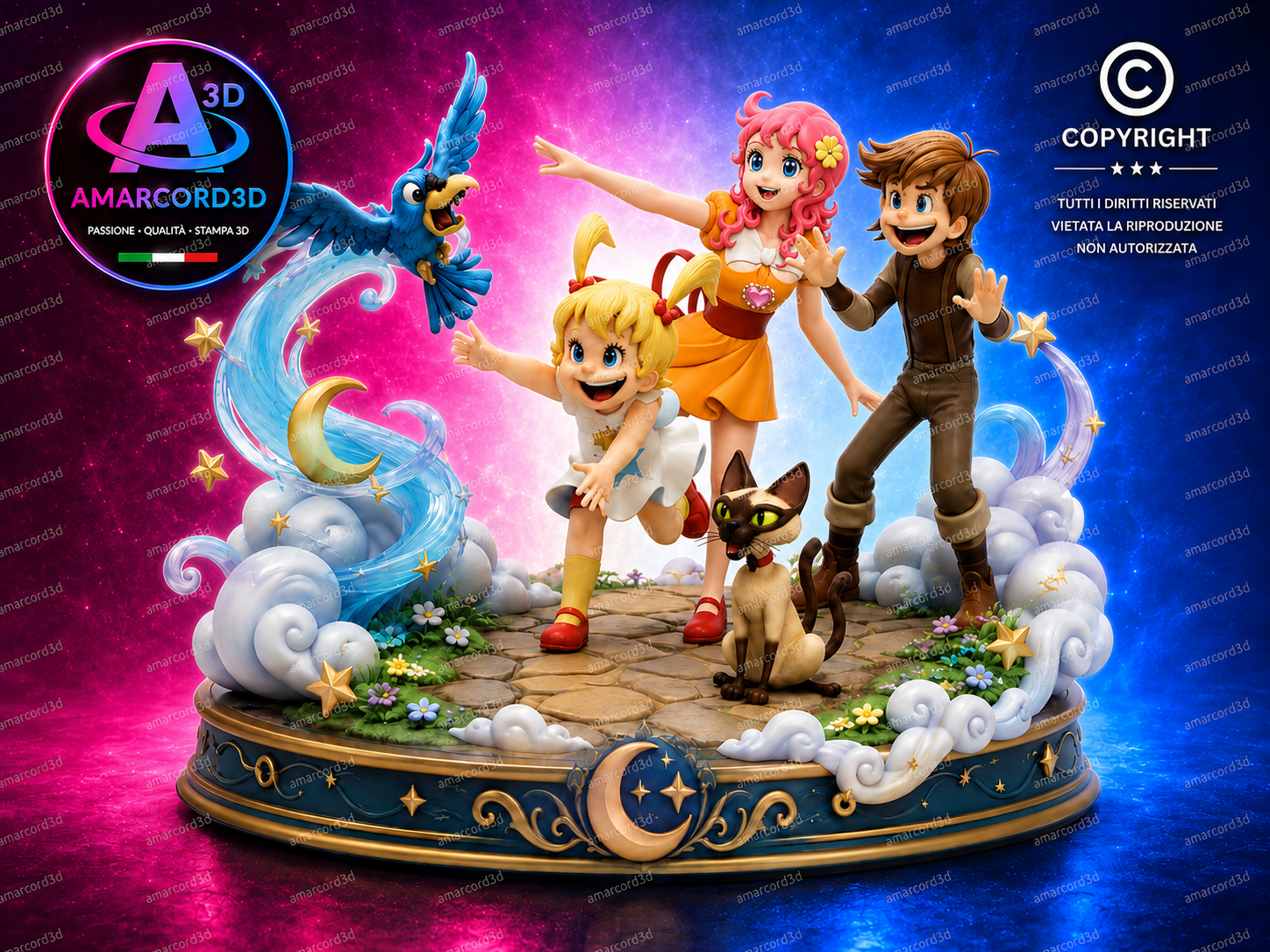 bia la sfida della magia personaggi Rabi e Apo Resina 18 cm Action Figure fan art DIORAMA Resina Stampa 3D CUSTOM Dipinta a Mano