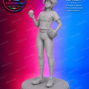 Pat Ragazza Del Baseball16 cm  versione 1 Grezza Non Dipinta – NO PRINT– Inspired NO COLOR - RESIN 3D